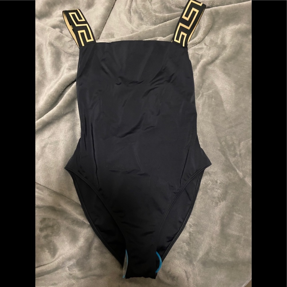 Versace Greca Key Swimsuit size 4IT - Black